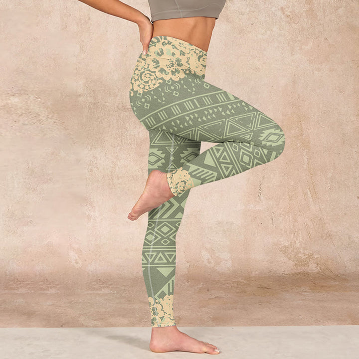 Buddha Stones Flowers Geometric Shapes Gym Leggings Women's Yoga Pants - image 15