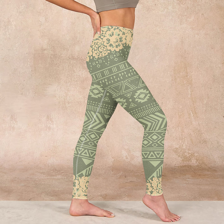 Buddha Stones Flowers Geometric Shapes Gym Leggings Women's Yoga Pants - image 16