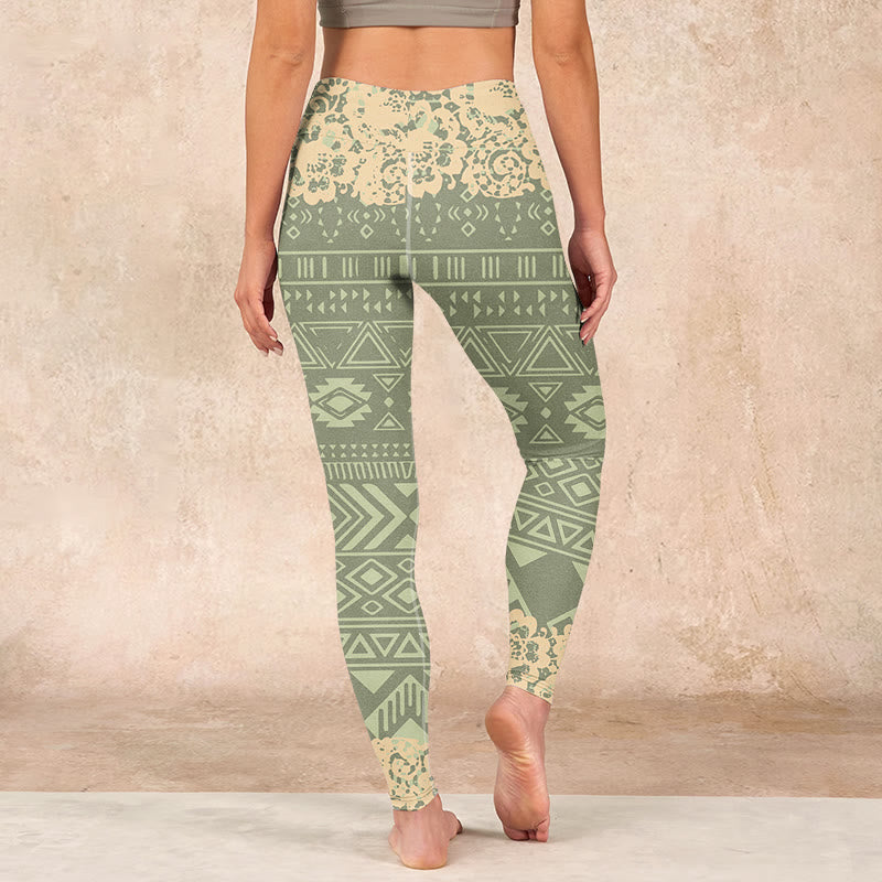 Buddha Stones Flowers Geometric Shapes Gym Leggings Women's Yoga Pants - image 14