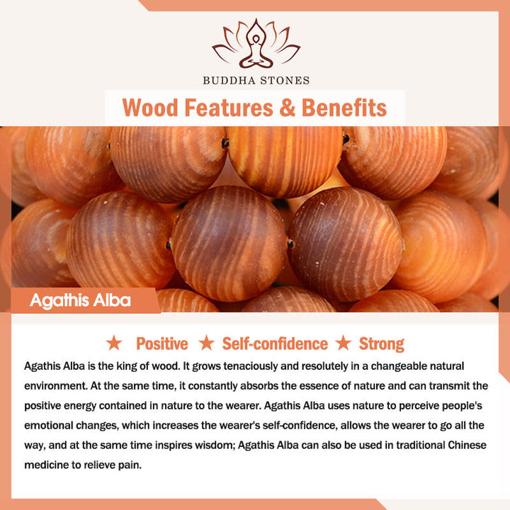 Buddha Stones Vintage Sandalwood Agathis Alba Ebony Wood Peltogyne Beads Healing Brooch - image 13