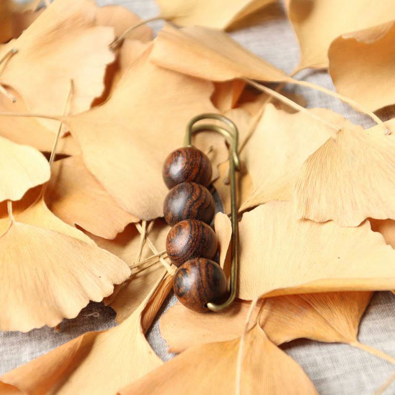 Buddha Stones Vintage Sandalwood Agathis Alba Ebony Wood Peltogyne Beads Healing Brooch - image 7