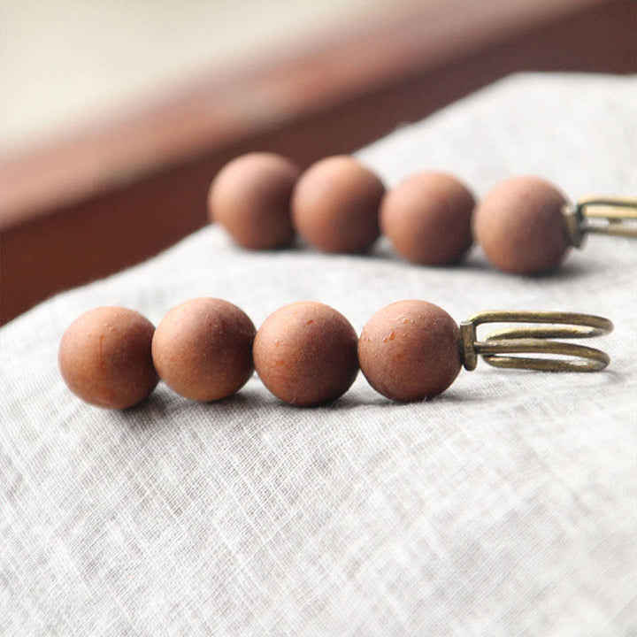 Buddha Stones Vintage Sandalwood Agathis Alba Ebony Wood Peltogyne Beads Healing Brooch - image 34