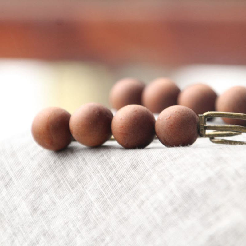 Buddha Stones Vintage Sandalwood Agathis Alba Ebony Wood Peltogyne Beads Healing Brooch - image 36