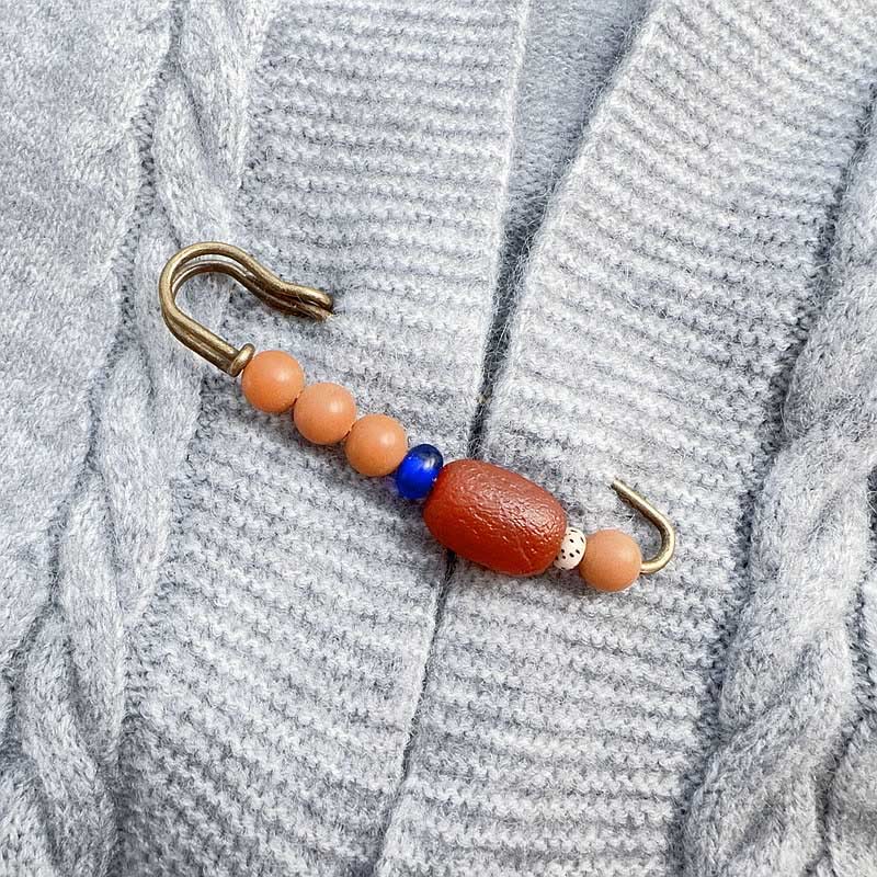 Buddha Stones Bodhi Seed Agate Calm Harmony Brooch - Yellow Bodhi Seed - image 5