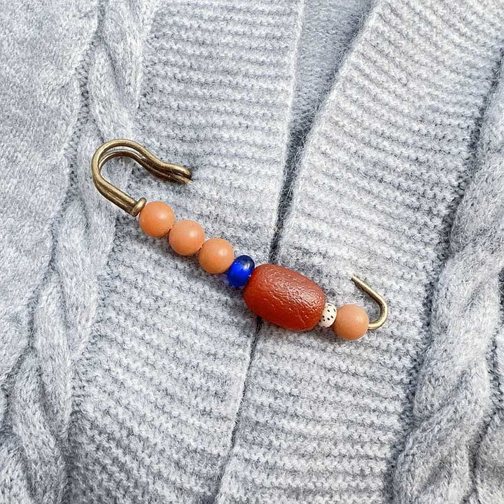Buddha Stones Bodhi Seed Agate Calm Harmony Brooch - Yellow Bodhi Seed - image 5