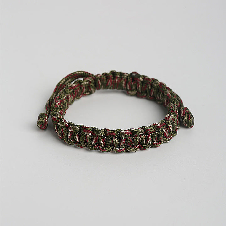 Buddha Stones Handmade Colorful Rope Braided Bracelet - Green Red(Wrist Circumference 14-24cm) - image 10