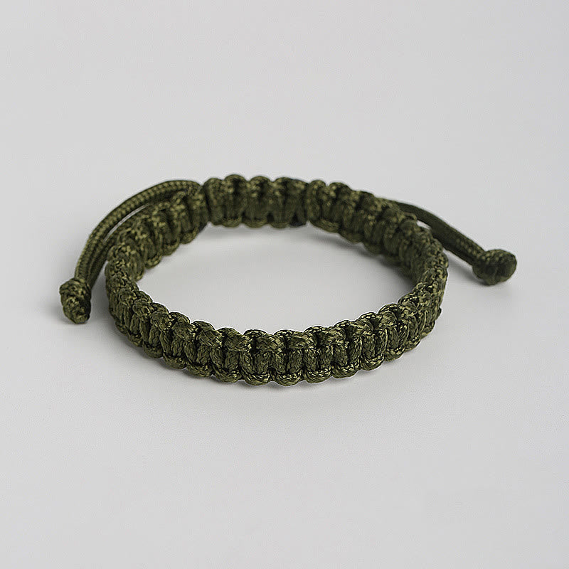 Buddha Stones Handmade Colorful Rope Braided Bracelet - Green(Wrist Circumference 14-24cm) - image 4