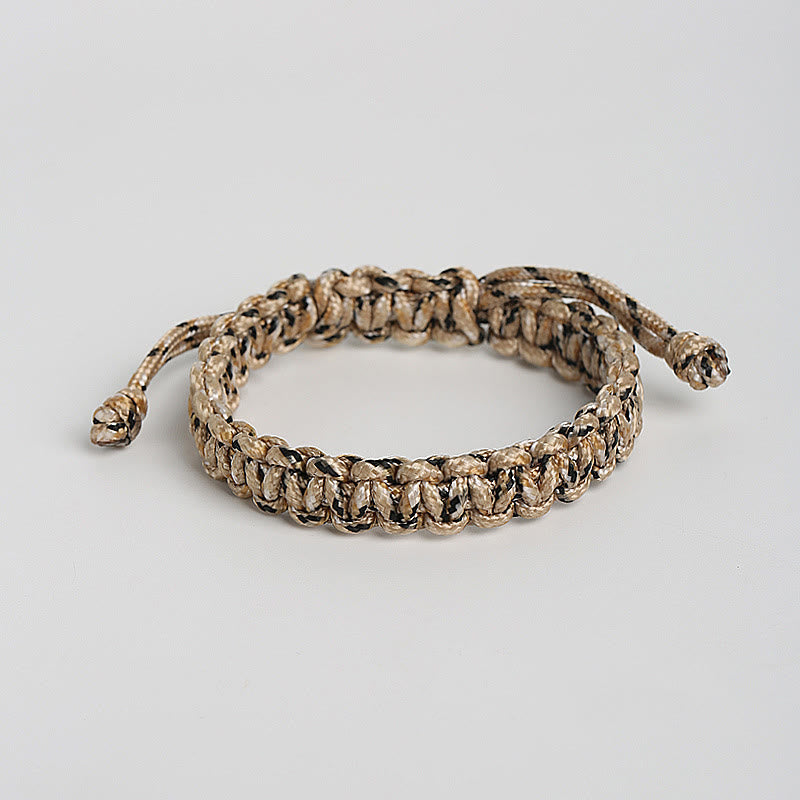 Buddha Stones Handmade Colorful Rope Braided Bracelet - Beige Black(Wrist Circumference 14-24cm) - image 11