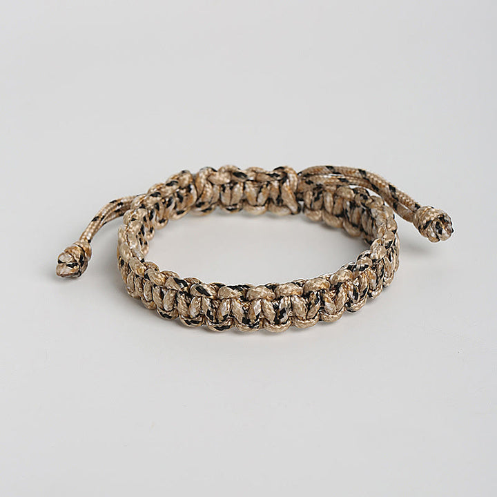 Buddha Stones Handmade Colorful Rope Braided Bracelet - Beige Black(Wrist Circumference 14-24cm) - image 11