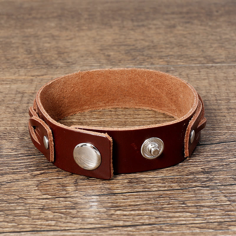 Buddha Stones Vintage Weaving Leather Adjustable Buckle Strengthen Bracelet - image 3