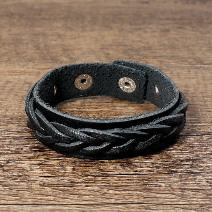 Buddha Stones Vintage Weaving Leather Adjustable Buckle Strengthen Bracelet - image 7