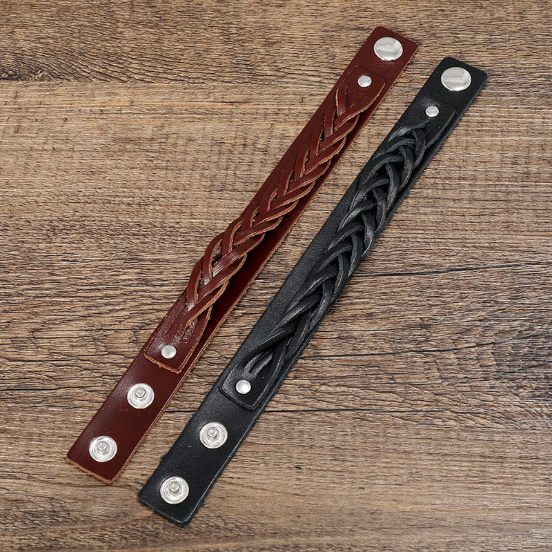 Buddha Stones Vintage Weaving Leather Adjustable Buckle Strengthen Bracelet - image 10