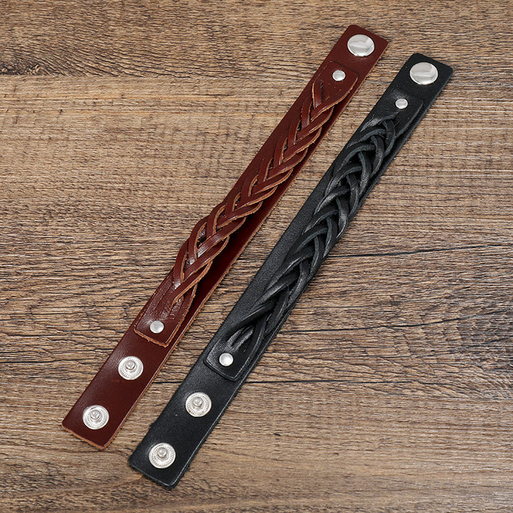 Buddha Stones Vintage Weaving Leather Adjustable Buckle Strengthen Bracelet - image 10