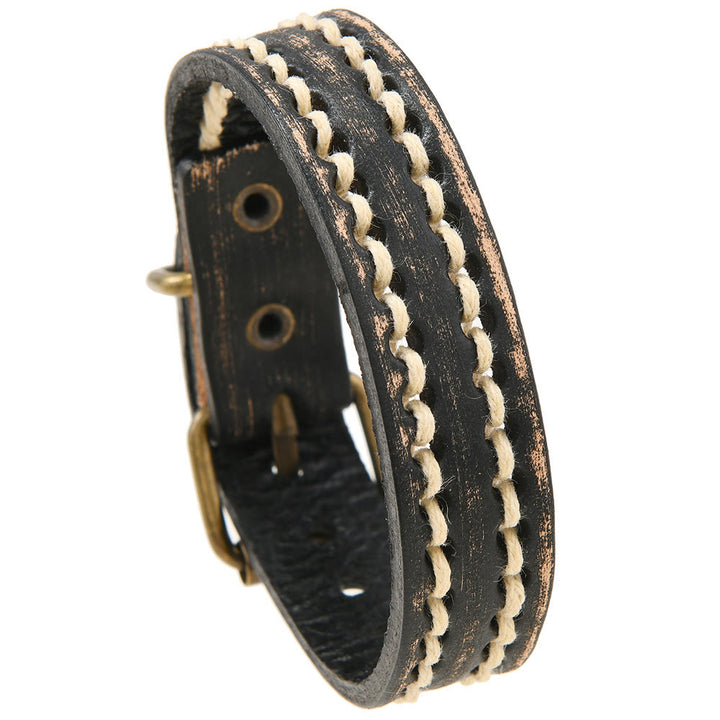 Buddha Stones Vintage Leather Adjustable Buckle Strengthen Bracelet - image 5