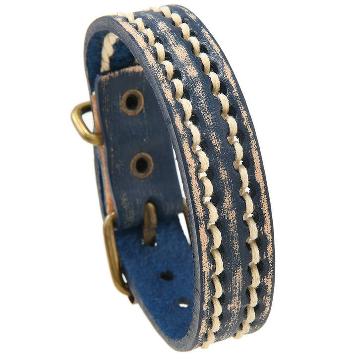 Buddha Stones Vintage Leather Adjustable Buckle Strengthen Bracelet - image 11