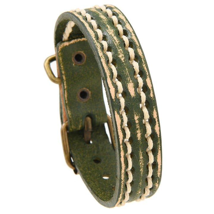 Buddha Stones Vintage Leather Adjustable Buckle Strengthen Bracelet - image 18