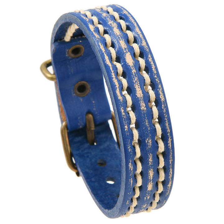 Buddha Stones Vintage Leather Adjustable Buckle Strengthen Bracelet - image 9