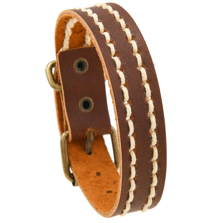 Buddha Stones Vintage Leather Adjustable Buckle Strengthen Bracelet - image 7