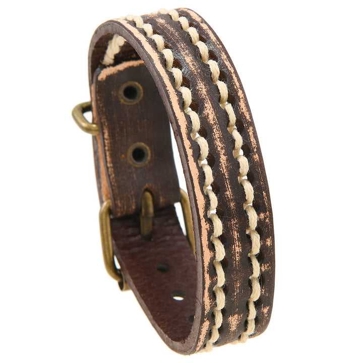 Buddha Stones Vintage Leather Adjustable Buckle Strengthen Bracelet - image 14