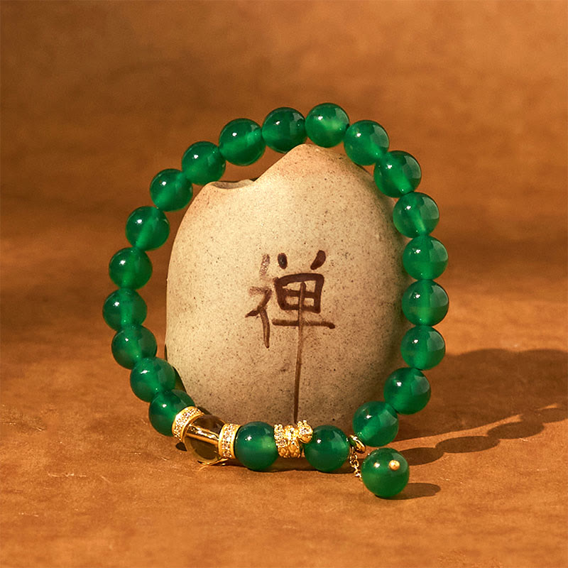 Buddha Stones Year of the Snake Green Agate Citrine Power Bracelet - image 4