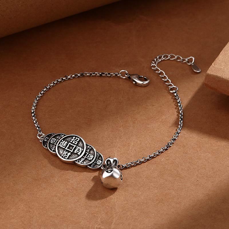 Buddha Stones Copper Coin Money Bag Wealth Bracelet - image 3