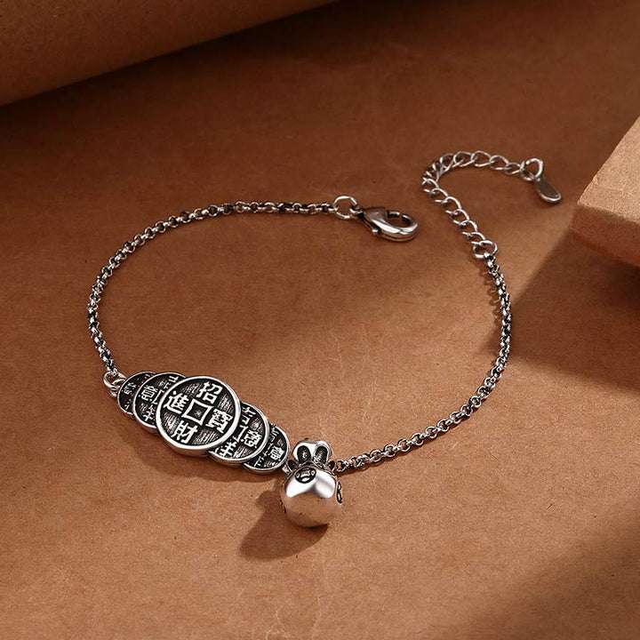 Buddha Stones Copper Coin Money Bag Wealth Bracelet - image 3