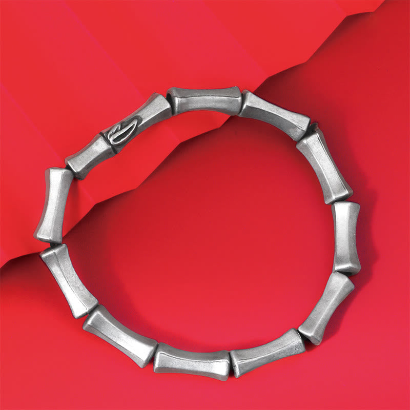 Buddha Stones Bamboo Pattern Alloy Strength Bracelet - image 1