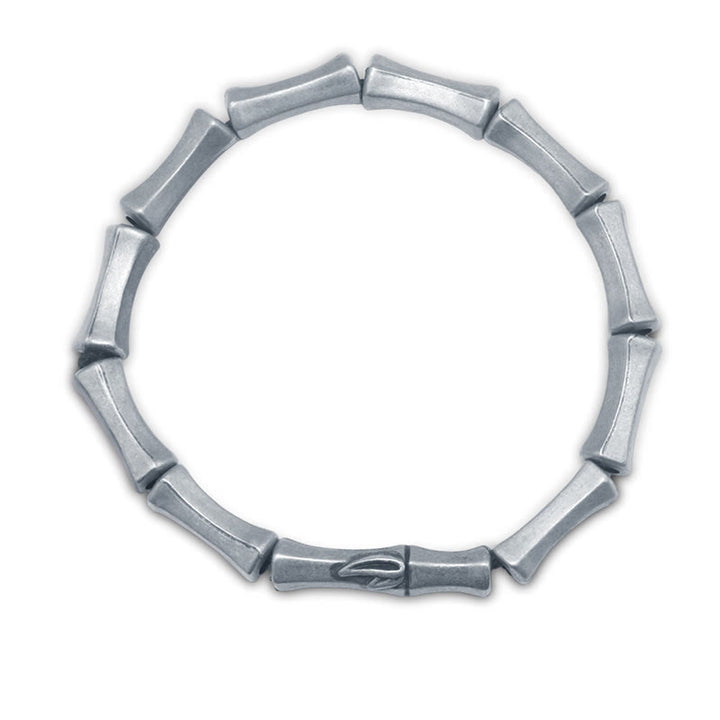 Buddha Stones Bamboo Pattern Alloy Strength Bracelet - image 7