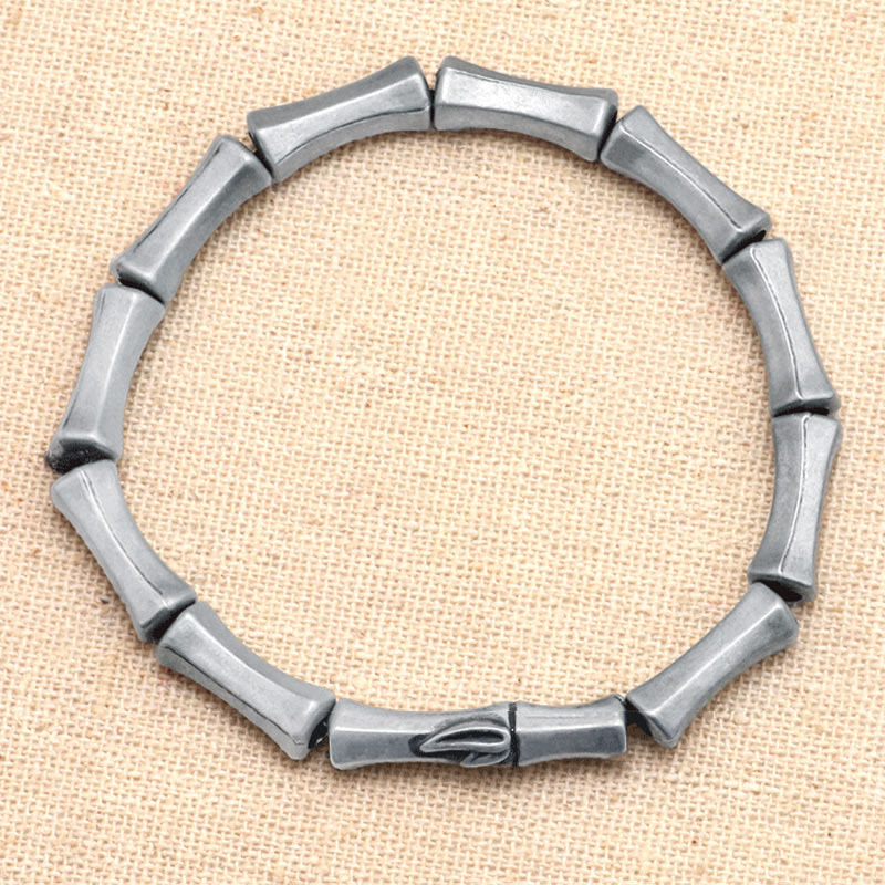 Buddha Stones Bamboo Pattern Alloy Strength Bracelet - image 6