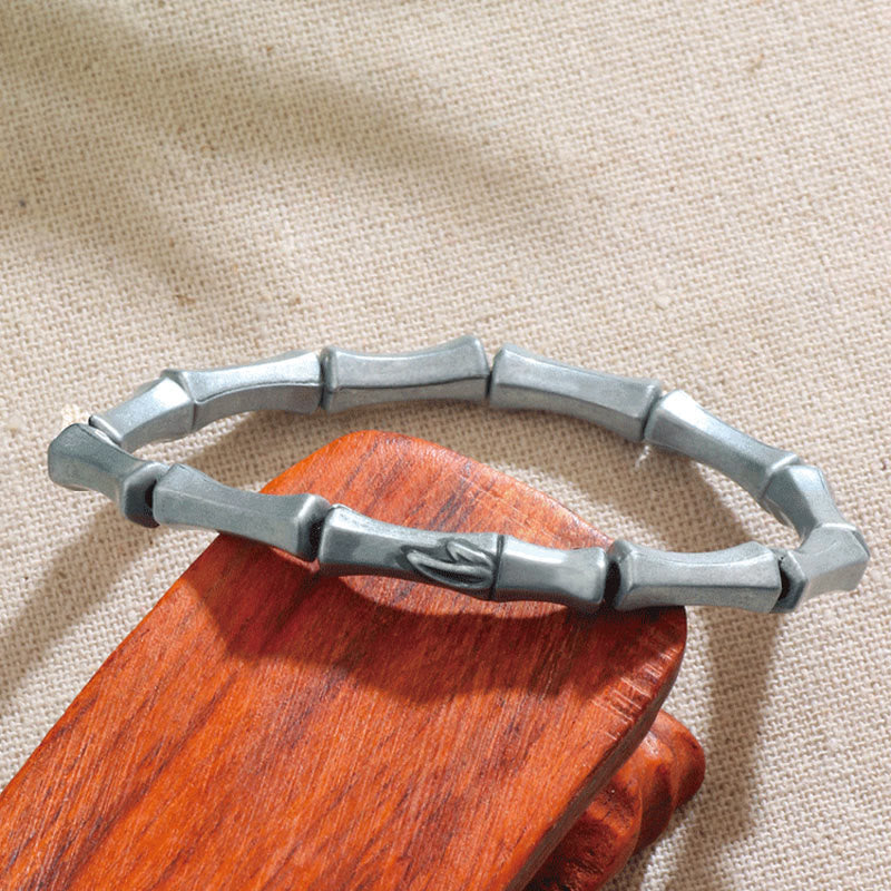Buddha Stones Bamboo Pattern Alloy Strength Bracelet - image 5