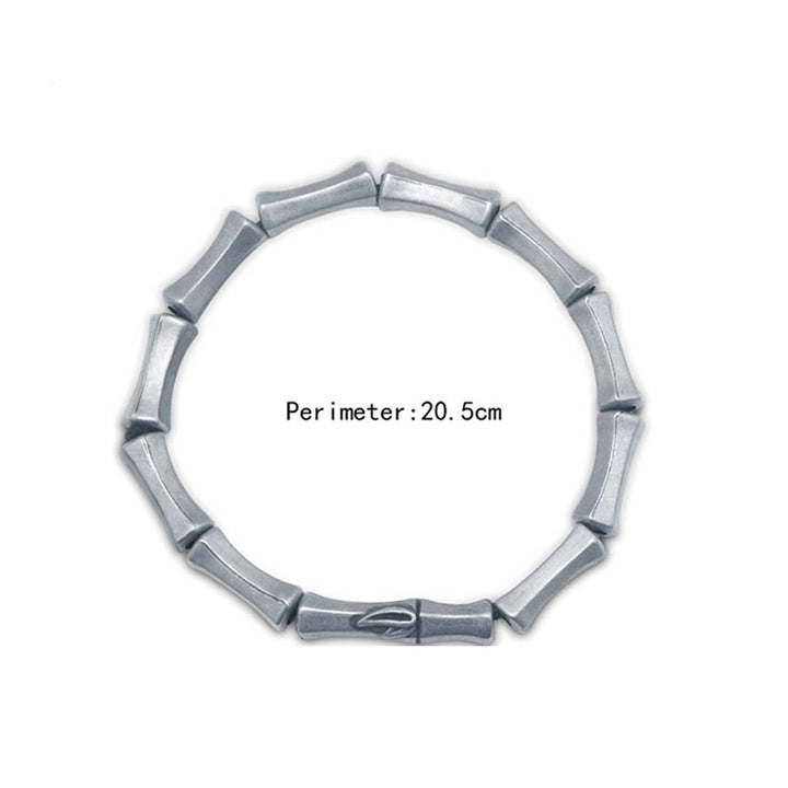 Buddha Stones Bamboo Pattern Alloy Strength Bracelet - image 8