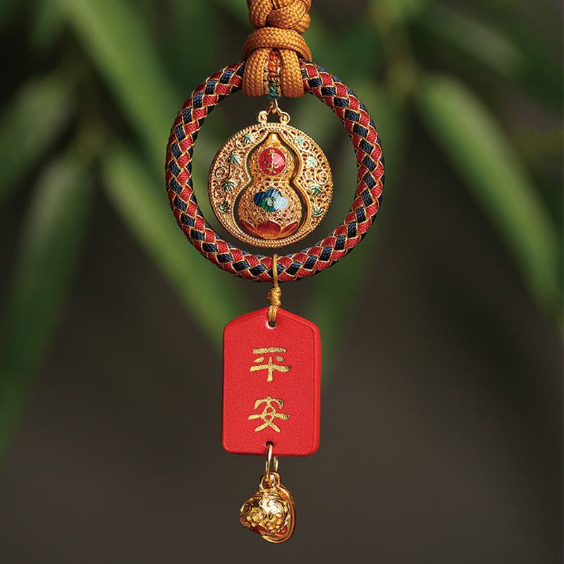 Buddha Stones Gourd Fu Character Safe And Well Fortune Car Hanging Decoration - image 1