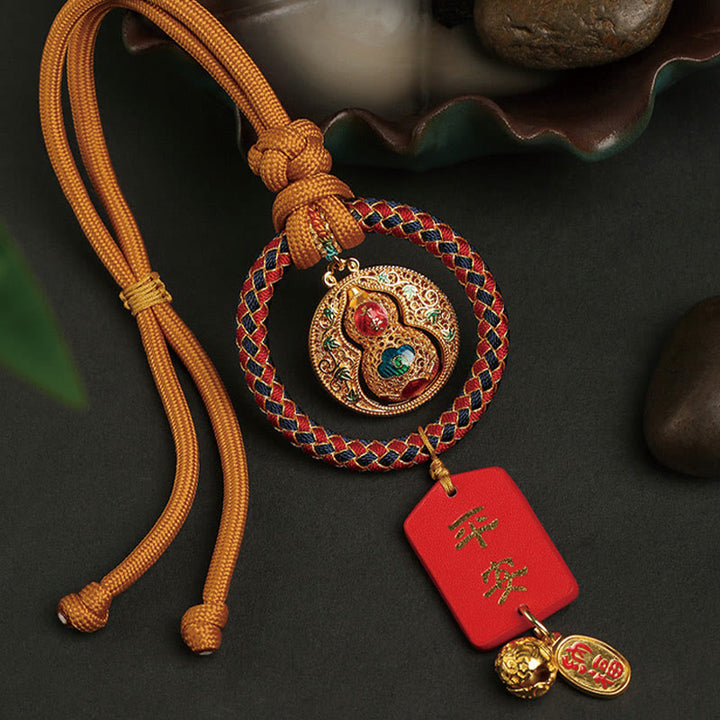 Buddha Stones Gourd Fu Character Safe And Well Fortune Car Hanging Decoration - Gourd Fu Character - image 0