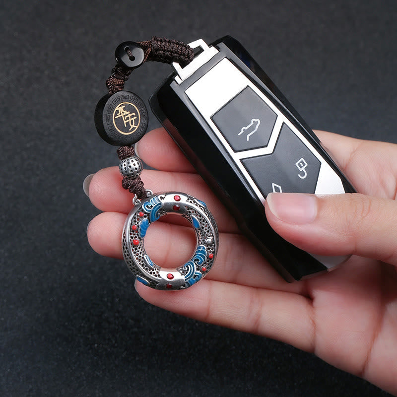Buddha Stones Double Koi Fish Peace Buckle Safe And Well Luck Key Chain - image 3
