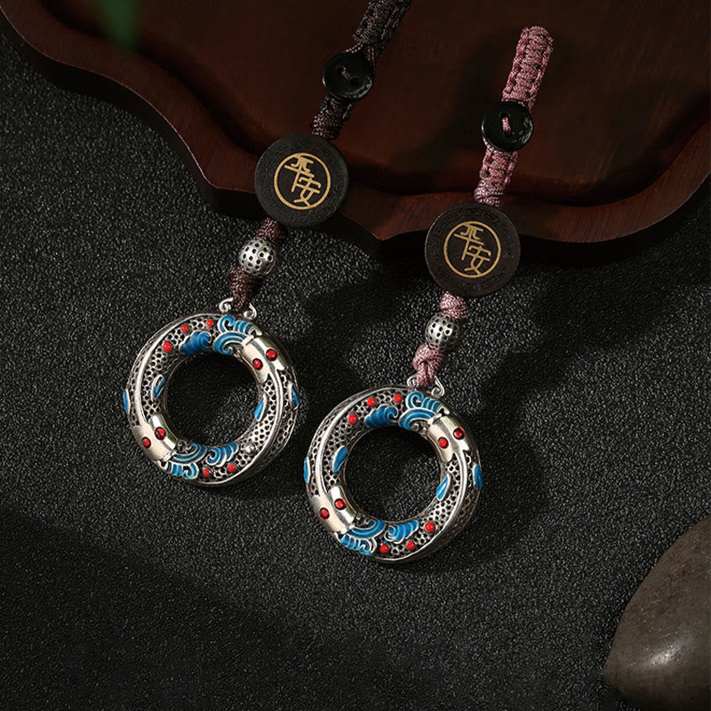 Buddha Stones Double Koi Fish Peace Buckle Safe And Well Luck Key Chain - image 10