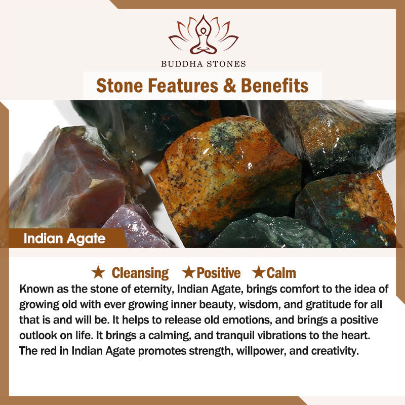 Buddha Stones "Wishing You Peace and Harmony" Indian Agate Bracelet Includes Gift Message Card - image 9