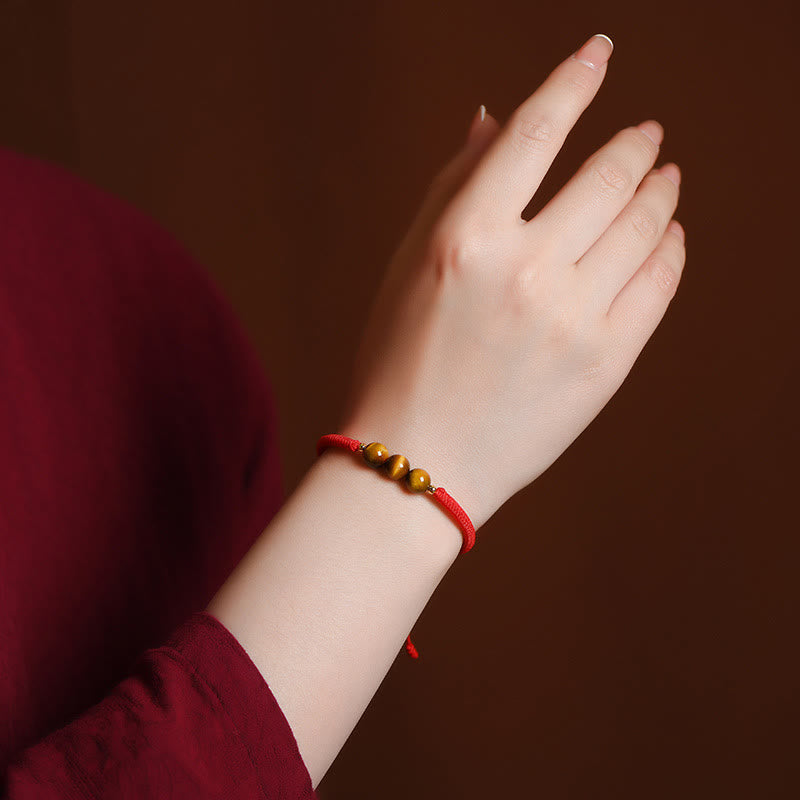 Buddha Stones Handmade Tiger Eye Bead Luck Protection Rope Bracelet - image 11