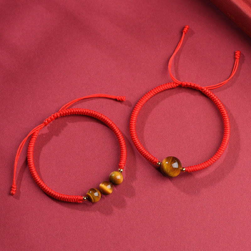 Buddha Stones Handmade Tiger Eye Bead Luck Protection Rope Bracelet - image 13