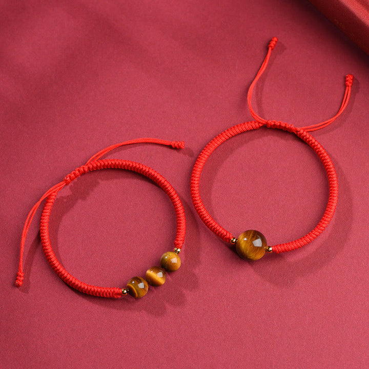 Buddha Stones Handmade Tiger Eye Bead Luck Protection Rope Bracelet - image 13