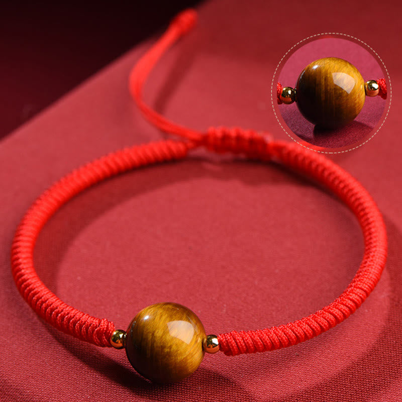 Buddha Stones Handmade Tiger Eye Bead Luck Protection Rope Bracelet - image 8