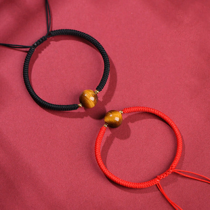 Buddha Stones Handmade Tiger Eye Bead Luck Protection Rope Bracelet - image 17