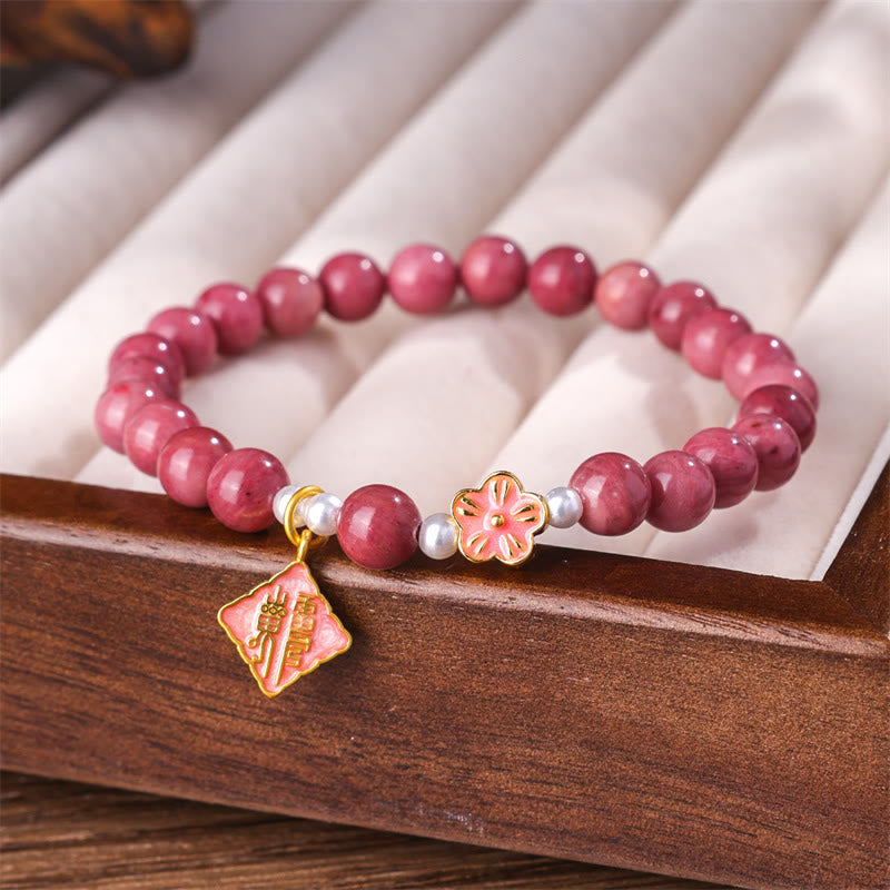 Buddha Stones Rhodonite Peach Blossom Loving Energy Bracelet - Rhodonite(Wrist Circumference 14-17.5cm) - image 0