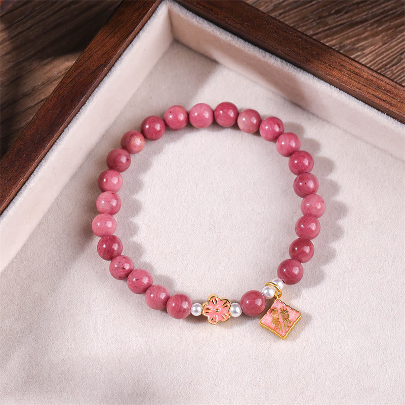 Buddha Stones Rhodonite Peach Blossom Loving Energy Bracelet - image 3