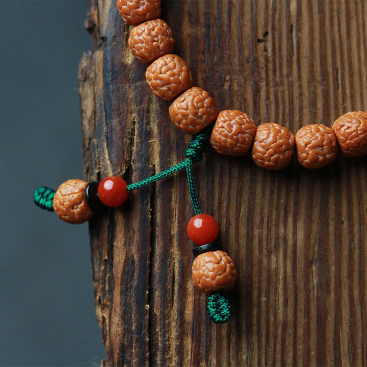 Buddha Stones Tibetan Rudraksha Bodhi Seed Agate Wealth Bracelet - image 10