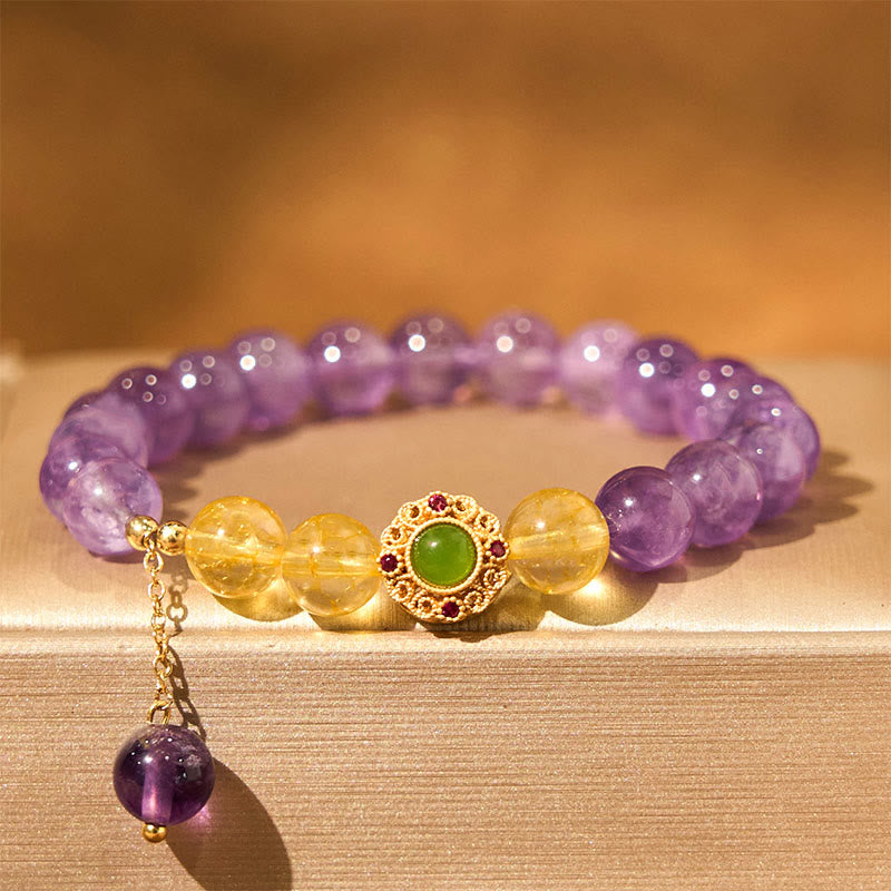 Buddha Stones Natural Amethyst Meditation Balance Bracelet - Amethyst(Wrist Circumference: 15-16cm) - image 0