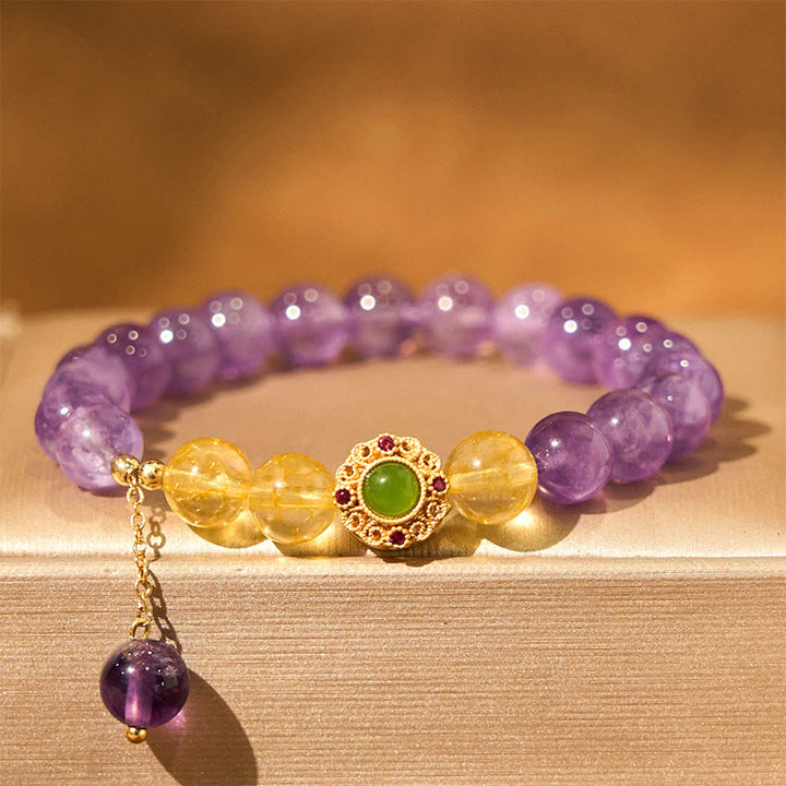 Buddha Stones Natural Amethyst Meditation Balance Bracelet - Amethyst(Wrist Circumference: 15-16cm) - image 0