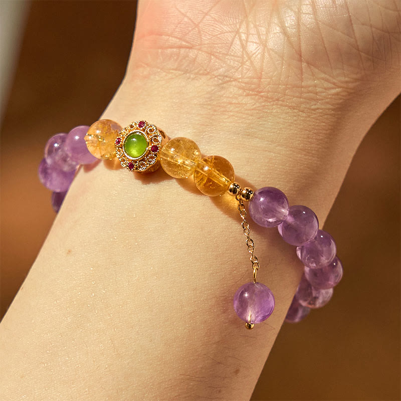 Buddha Stones Natural Amethyst Meditation Balance Bracelet - image 4