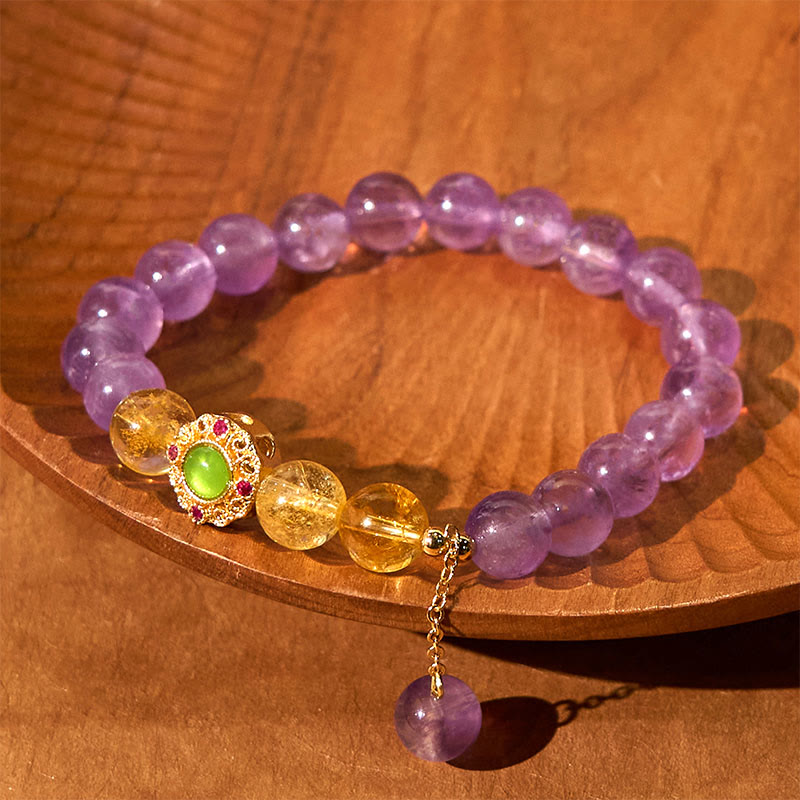 Buddha Stones Natural Amethyst Meditation Balance Bracelet - image 1