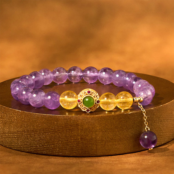 Buddha Stones Natural Amethyst Meditation Balance Bracelet - image 10