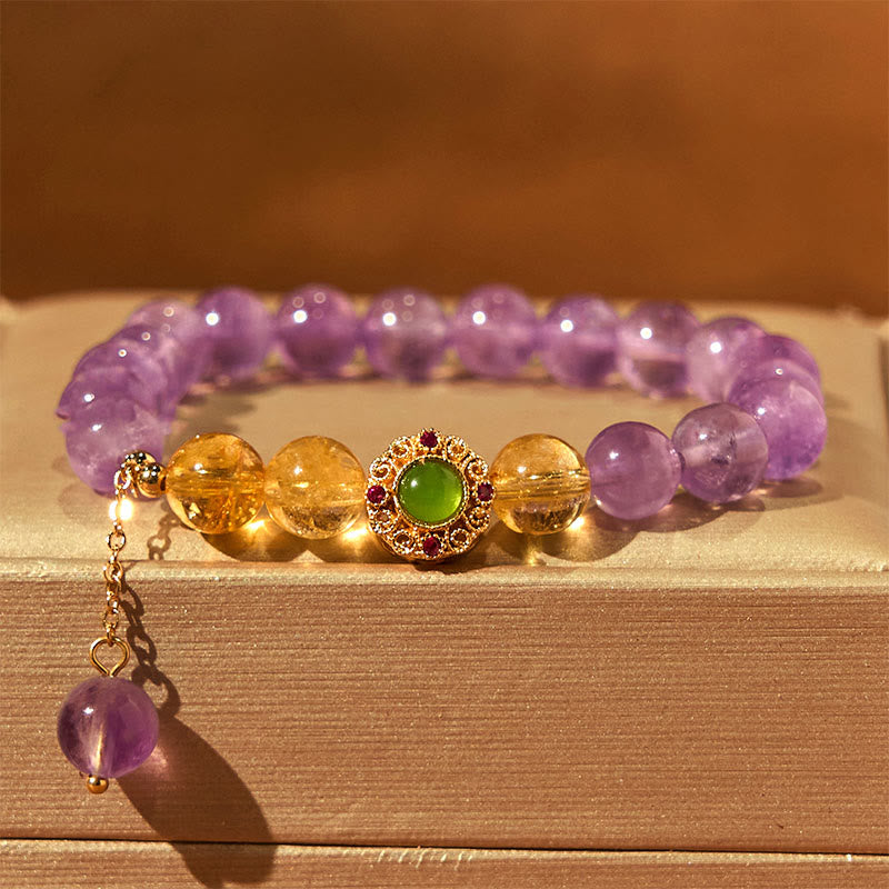 Buddha Stones Natural Amethyst Meditation Balance Bracelet - image 8
